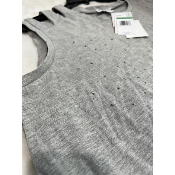 NWT Frayed Jeans Size L Sleeveless Distressed Tank Tee in Heather Grey MSRP $39 - Picture 11 of 11